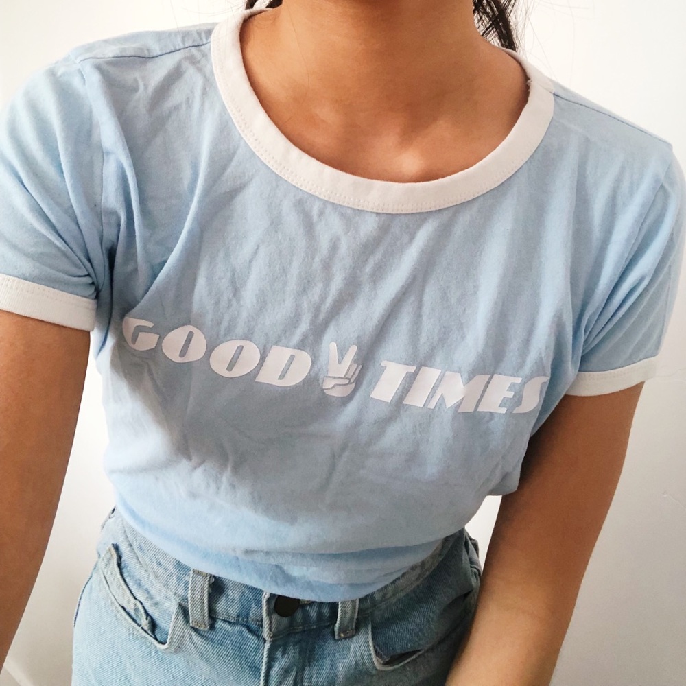 Forever 21 light blue shirt